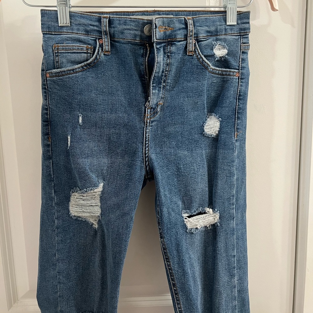 Topshop high waisted ripped Jaime jeans